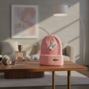 Lacoste Pink Knit Beanie Winter Warm Hat