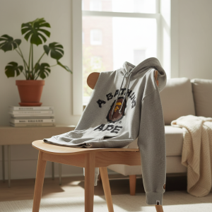BAPE A Bathing Ape Gray Hoodie Pullover Sweatshirt