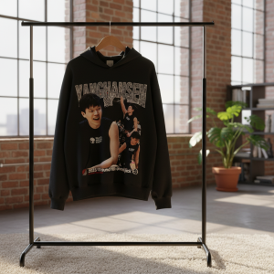 YANGHANSEN Basketball Graphic Black Streetwear Hoodie