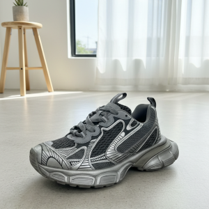 Balenciaga Grey Mesh Chunky Sneakers Men Women Shoes