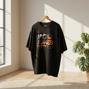 Black Graphic Oversized T-Shirt Men Casual Streetwear