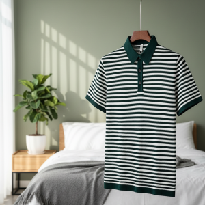 Men Striped Polo Shirt Casual Summer Tops