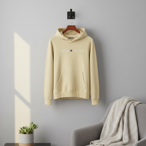 Tommy Hilfiger Beige Logo Hoodie Pullover Sweater