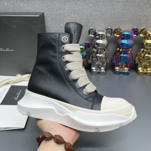 Rick Owens High Top Platform Sneakers Black White