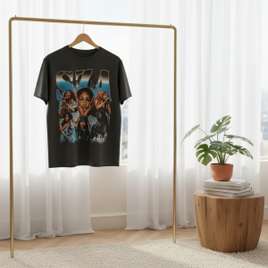 Vintage Graphic Print Streetwear Black T-Shirt