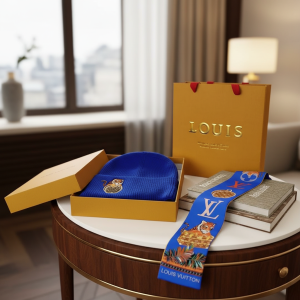 Louis Vuitton Blue Knit Beanie Hat