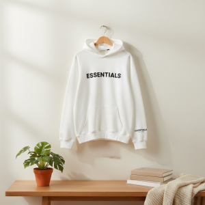 Essentials Pullover Hoodie White Sweatshirt for Men Women
