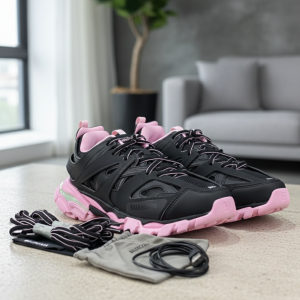 Balenciaga Track Sneakers Black Pink Running Shoes