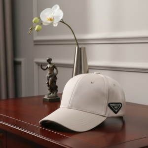 Prada Beige Casual Adjustable Cotton Baseball Cap