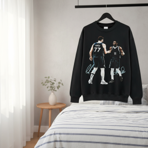 Basketball Print Casual Black Sweatshirt for Men
