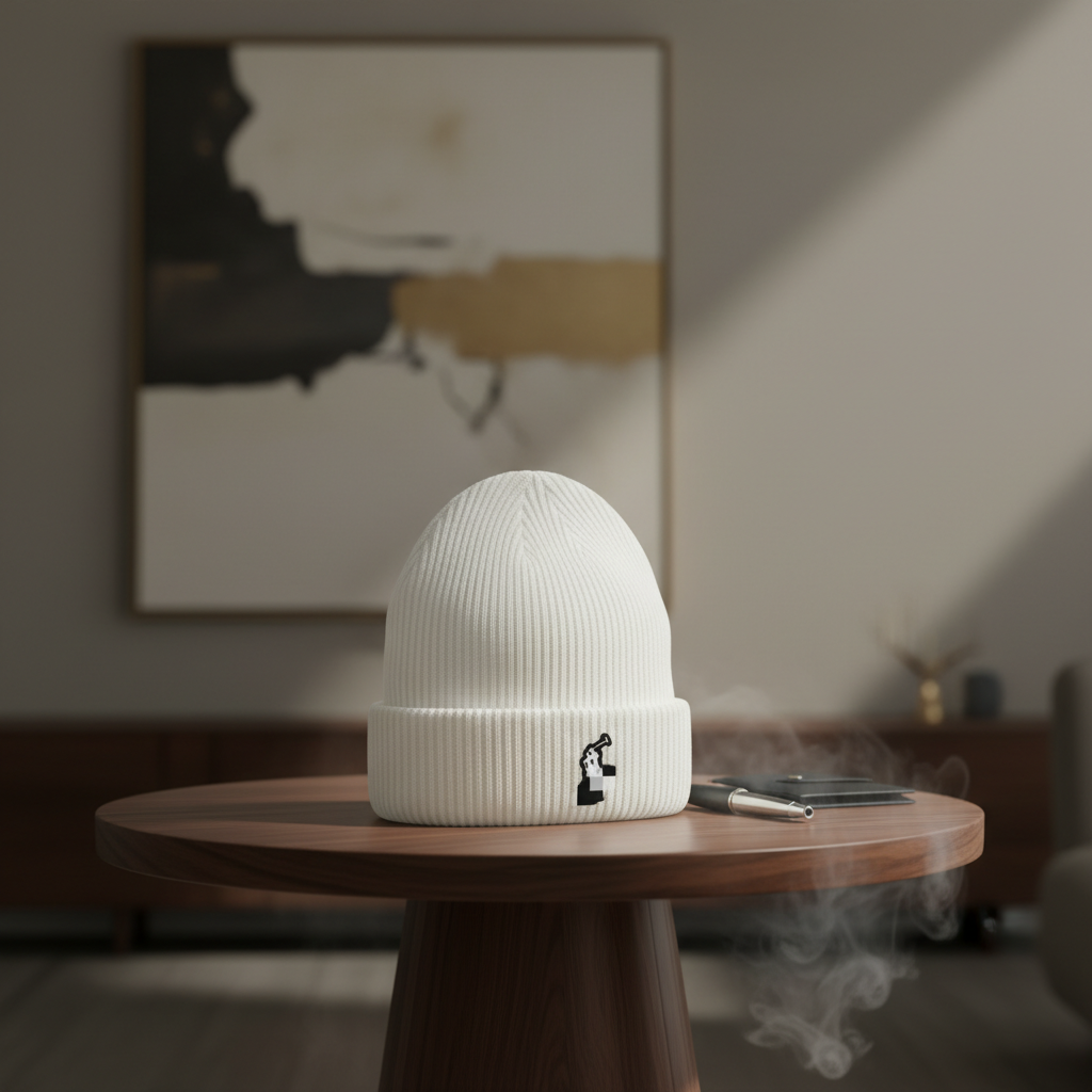 Ralph Lauren White Knit Beanie Winter Hat