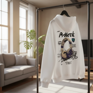 White Headphone Graffiti Unisex Streetwear Hoodie