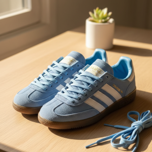 Adidas Light Blue Suede Casual Sneakers Men