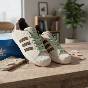 Adidas Superstar Floral Embroidery Beige Sneakers Women