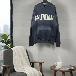 Balenciaga Dark Gray Vintage Logo Hoodie