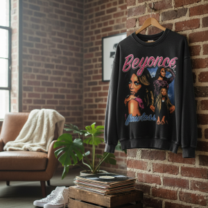 Vintage Graphic Flawless Print Black Hoodie