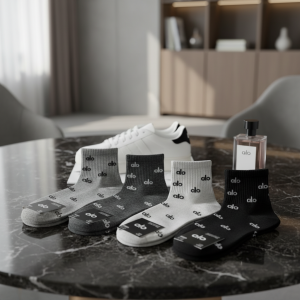 Alo Logo Cotton Crew Socks for Men and Women