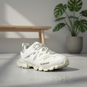 Balenciaga Track White Mesh Leather Sneakers for Men