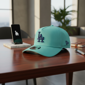 Turquoise Baseball Cap Adjustable Flat Brim Hat