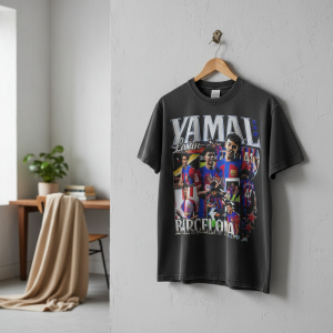 Barcelona Graphic Yamal Print Vintage Cotton T-Shirt