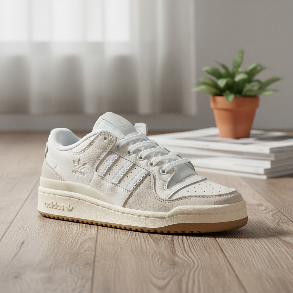 Adidas Forum Low Beige White Casual Sneakers