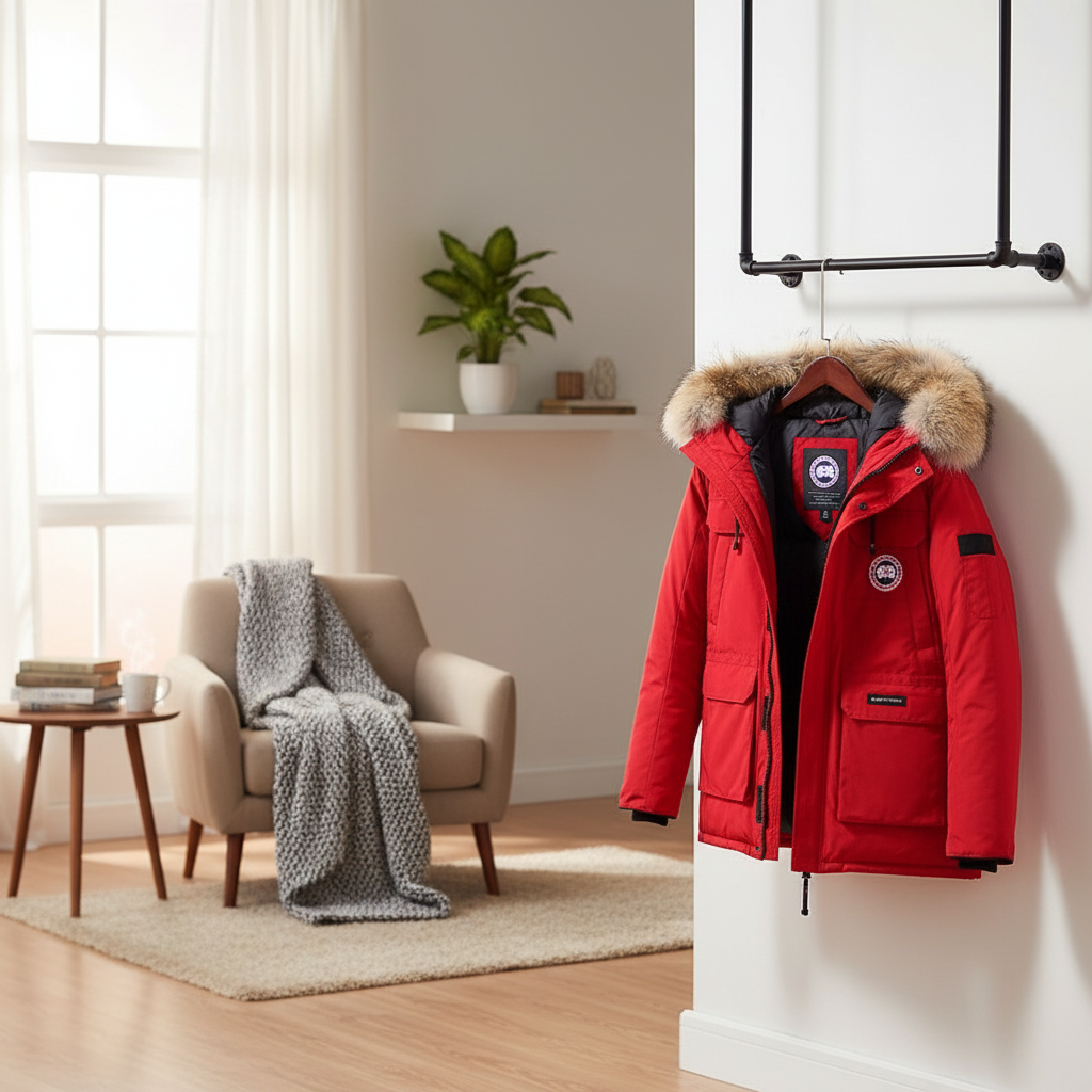 Canada Goose Red Fur Hood Winter Jacket