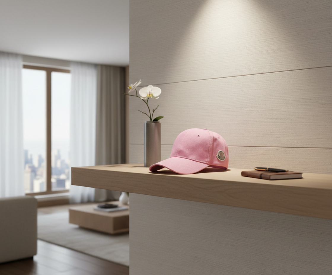 Moncler Pink Cotton Adjustable Baseball Cap