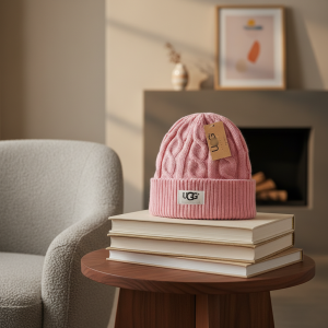 UGG Pink Knit Winter Beanie Hat