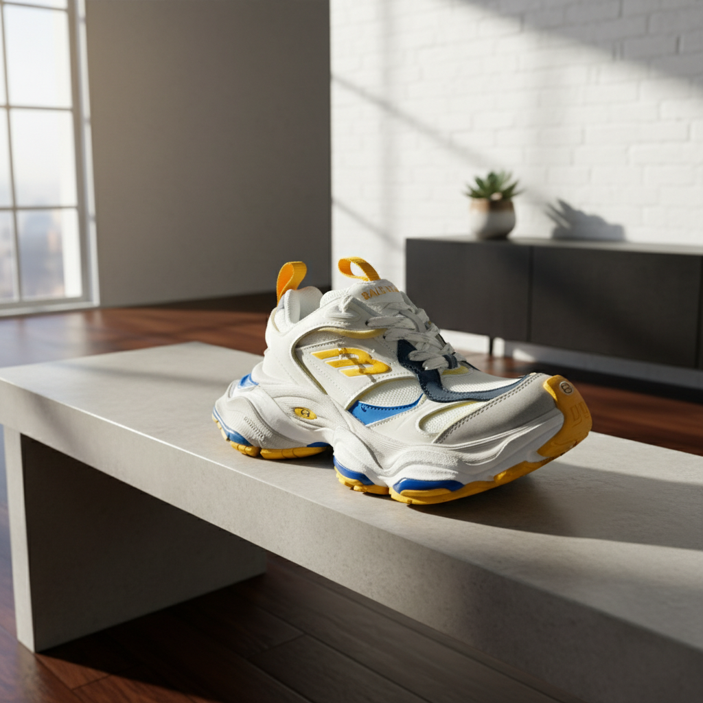 Balenciaga Runner White Blue Yellow Sneakers Shoes