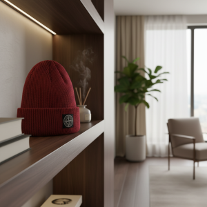 Stone Island Wind Red Knit Beanie Hat