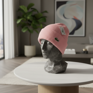 Lacoste Pink Knitted Winter Beanie Hat for Women