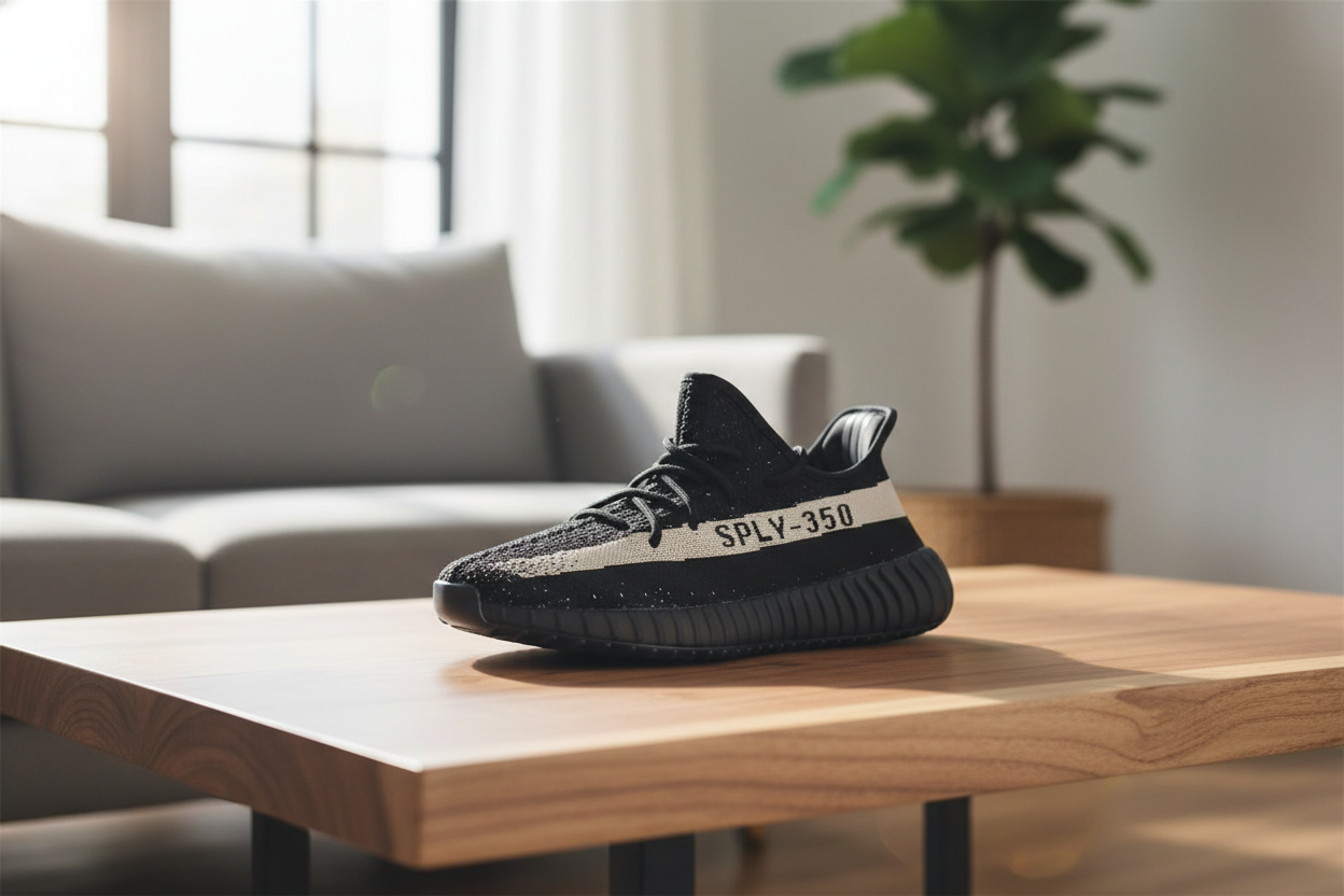 Yeezy 350 Black White Primeknit Unisex Running Shoes