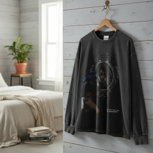 Vintage Graphic Streetwear Long Sleeve Black T-Shirt