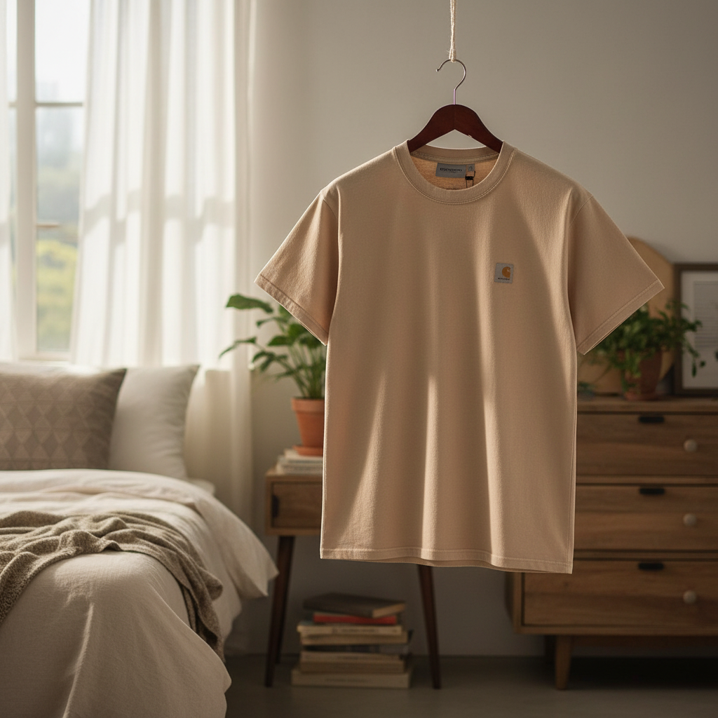 Carhartt Beige Short Sleeve Cotton T-Shirt