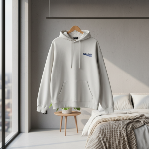 Balenciaga Logo Print Oversized White Hoodie