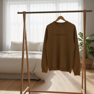 Carhartt Men’s Brown Logo Crewneck Sweatshirt Pullover