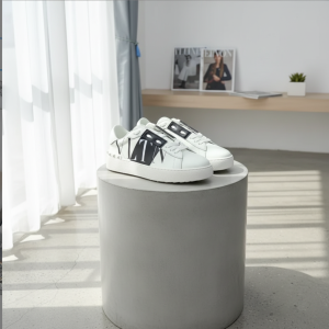 Valentino VLTN White Leather Logo Sneakers Unisex Shoes
