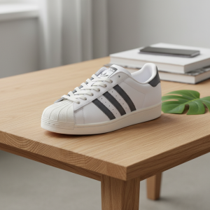 Adidas Classic White Black Stripe Sneakers