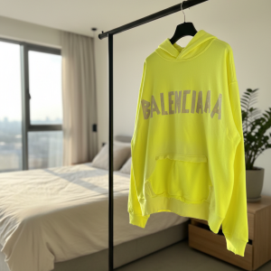Balenciaga Fluorescent Yellow Oversized Cotton Hoodie