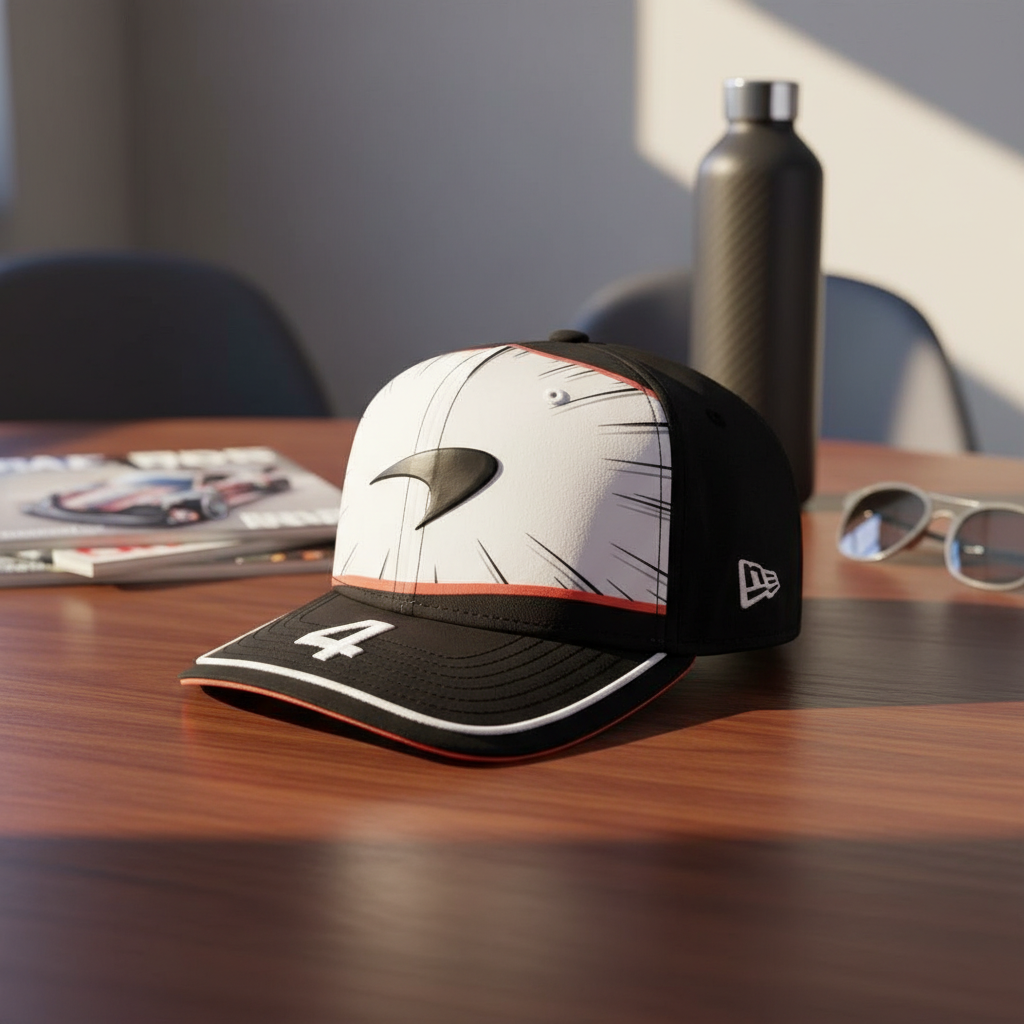 Red Bull Racing Team #4 Black White Snapback Hat