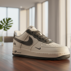 Stussy Air Force 1 Black White Sneakers