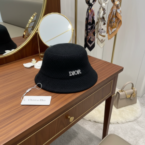 Dior Black Knit Bucket Hat Women Fashion