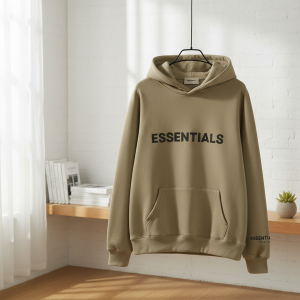 Essentials Oversized Beige Hoodie for Men Women Casual Wear