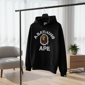 BAPE A Bathing Ape Black Logo Pullover Hoodie