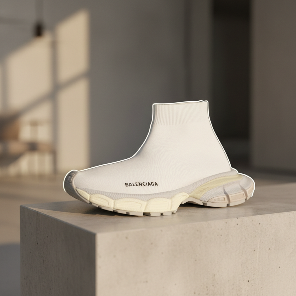 Balenciaga White Speed Trainer Sock Sneakers