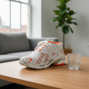 Balenciaga Runner White Orange Mesh Sneakers Shoes