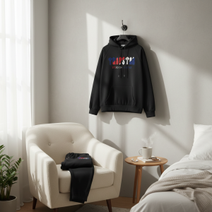 Trapstar Black Hoodie Tracksuit for Men Women