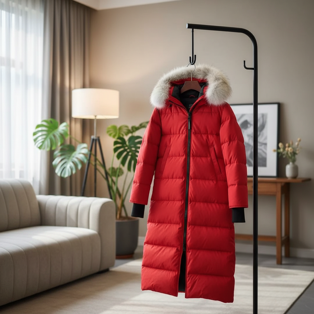 Canada Goose Red Long Down Parka Jacket