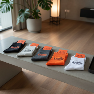 Hermes Paris Cotton Logo Socks Set
