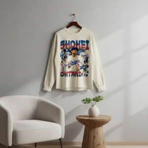Baseball Graphic Print Long Sleeve T-Shirt for Fans